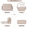 Roulens Triple Zip Small Crossbody Bag for women,Wide Strap Cell