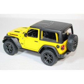 KiNSMART - Jeep Wrangler Rubicon Off Road 4x4 5 inch 1:34 Scale Die Cast Model Replica Toy Car (Yellow Hardtop)