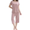 Joyaria Capri Cooling Pajamas for Women Night Sweats Ldies Bamboo
