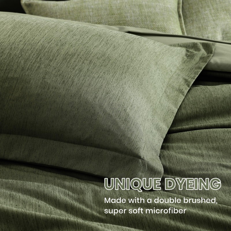 Monbix Monbix Queen Comforter Set - 7 Pieces Cationic Dyeing