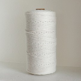 Macrame Cord, 2mm x 220Yards,Colorful Cotton Cord,Macrame Rope for Wall Hanging & Boho Decorations, Plant Hangers,Crafts Cord for DIY,Knitting,Yarn,Beige White