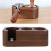 Coffee Tamper Holder 3 Holes Walnut Wood Prevent Slip Stable