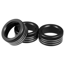 X AUTOHAUX Car Console AC Audio Volume Knob Ring Cover for Subaru BRZ for Toyota 86 2013-2020 Black (Set of 3)