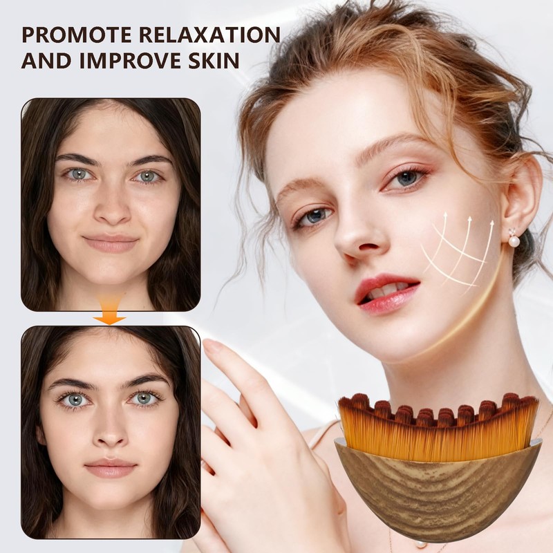 3 Pack Lymphatic Contour Face Brush, Lymphatic Drainage Contour Face