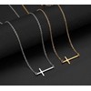 Q&D&S 14K Dainty sideways cross necklace for women Cute Faith