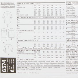 New Look 6374 Misses' Shirts with Sleeve and Length Options Sewing Kit, Size A (10-12-14-16-18-20-22)