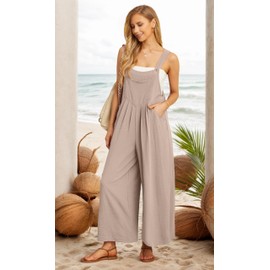 IWOLLENCE Jumpsuit for Women Wide Leg Overalls Women Dungarees with Adjustable Straps and Pockets Maternity Clothes