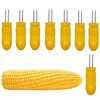 8 Jumbo Corn Skewers - Stainless Steel Cob Forks Holders,