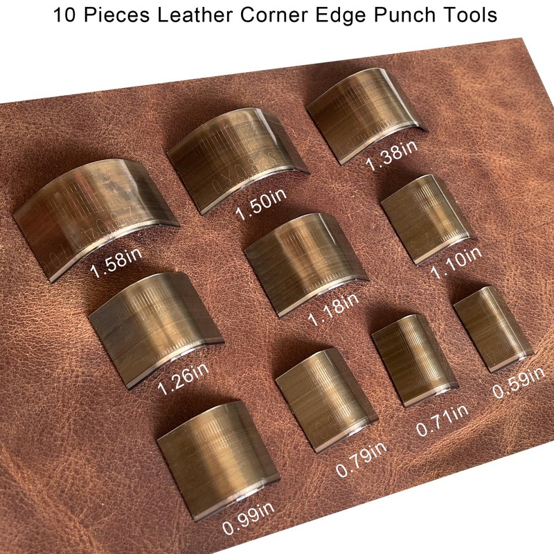 YKSPLUSK 10 Pieces Leather Corner Punch Set, Leather Corner Cutter