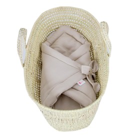 Babylux Swaddling Blanket Muslin Baby Horn 75 x 75 cm Baby Newborn Original Equipment Envelope Blanket (Sand)