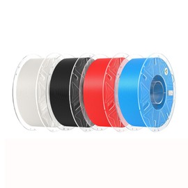 Hyper PLA RFID Filament 1.75mm, High Speed 30-600mm/s 3D Printer Filament, with RFID Tags for CFS-Creality Filament System Auto Identification, 1KGx4(White+Black+Red+Blue)