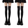 YFFSFDC Women's Knee High Socks, Cute, Anti-Slip, High Socks, For Cosplay and Uniforms, Lolita Style, JK Cosplay, School, Beautiful Leg Socks, Socks, Black + Black