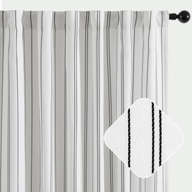 jinchan Black and White Striped Curtains 108 Inch Length for Living Room Bedroom Black on White Curtains Pinstripe Curtains Privacy Light Filtering Rod Pocket Modern Window Curtains Set 2 Panels