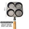 Sunicon 4 Cup Eggs Pan, Cast Iron Fried Egg Pan,