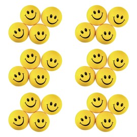 S&S Worldwide Smiley Face Stress Squeeze Balls - 2" Yellow Happy Face (Pack of 24) for Stress Relief