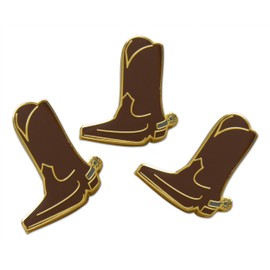 Novel Merk Cowboy & Rancher – Icons Lapel Pin, Hat Pin & Tie Tack Set - with Clutch Back (3-Cowboy Boot)