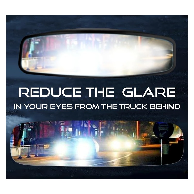 Universal Car Rear View Mirror - Truly Frameless Clip-On Wide