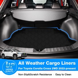 KUST Cargo Mat for Toyota Corolla Cross 2022 2023 2024 2025(Only Fits NO JBL Subwoofer in Cargo Area)(Not for Corolla) Trunk Mat Cargo Liner All Weather Protection Black