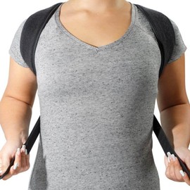 Movibrace Posture Corrector Back Support Brace, Adjustable Shoulder Support, Black (S/L)