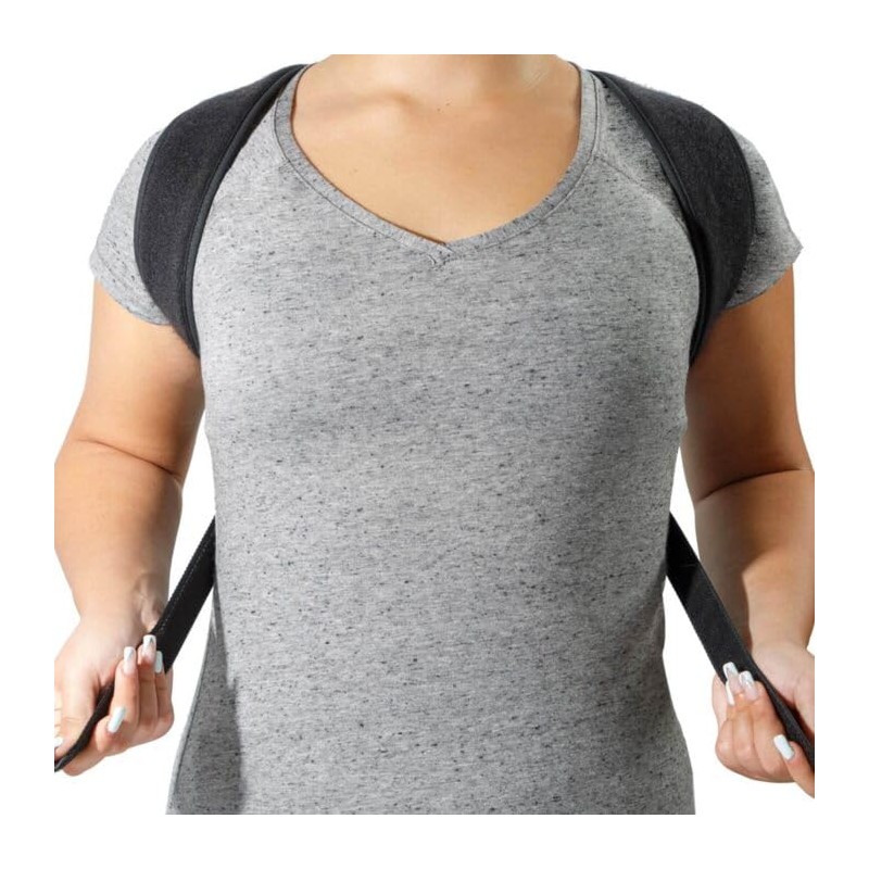 Movibrace Posture Corrector Back Support Brace, Adjustable Shoulder Support, Black