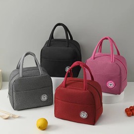 Lunch Bag for Boys Girls, Video Game Portable Lunch Box Waterproof Reusable and Thermal Lunch Tote Cooler School Picnic for Women Men - Color: RED