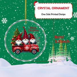 Hiyniaz Christmas Tree Gnomes Decorations, Funny Christmas Ornaments, Crystal Christmas Souvenirs, Hanging Christmas Ornaments, Christmas Decor (Crystal Hanging- A Style)