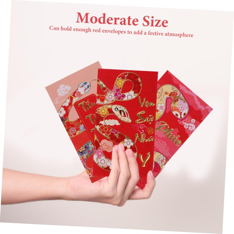 Operitacx 30pcs 2025 Paper Snake Chinese Red Packet Red Envelopes