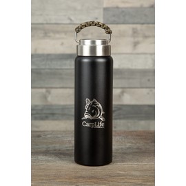 Thermal Milk Flask - CarpLife Thermal Flask - Hand Finished Thermal Fishing Flask - 600ml Capacity - Double Walled Stainless Steel Thermal Flask - Camo Colour Paracord Handle - Great Fishing Gift