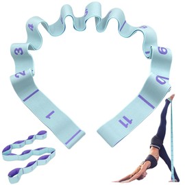 Alethron Yoga Strap, Stretch Band with 11 Loops, Stretching Band, 140 cm Long, 3.8 cm Wide, Yoga Fitness Band, Stretching Band, Elastic Band for Pilates, Gymnastics, Effective Stretching