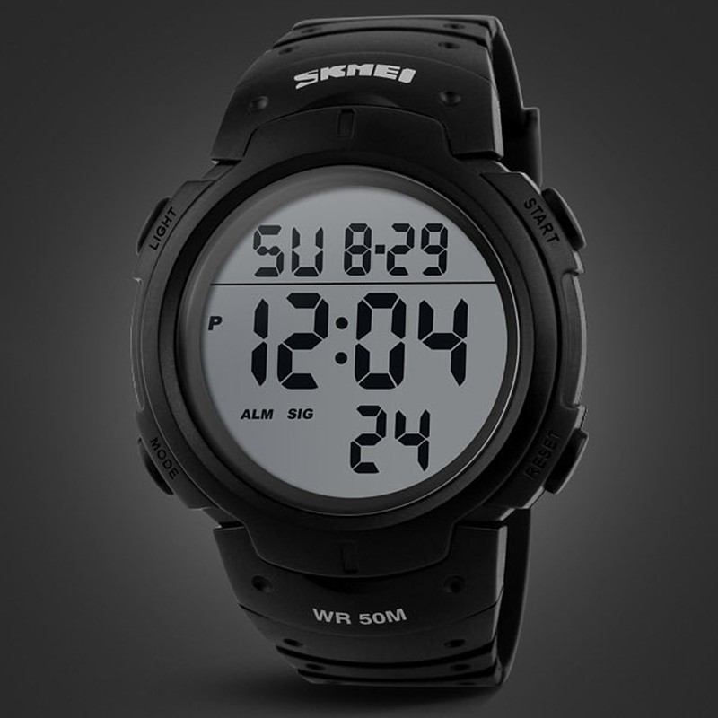 Men Digital Watch Stopwatch Alarm Luminous Watch