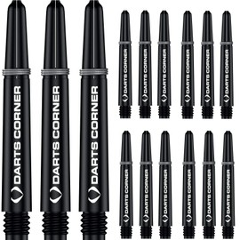 DESIGNA DARTS S0735 Stems | 5 Sets of Tough Nylon Darts Corner Dart Shafts including Steel Ring, Medium, Black