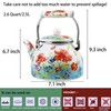 Butterfly Floral Enamel Tea Kettle, 2.5L Stovetop Teapot with Porcelain