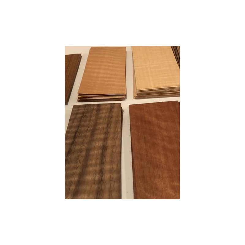 Exotic Fingerboard Wood Veneer Pack 60 Pieces Makes 12 Boards