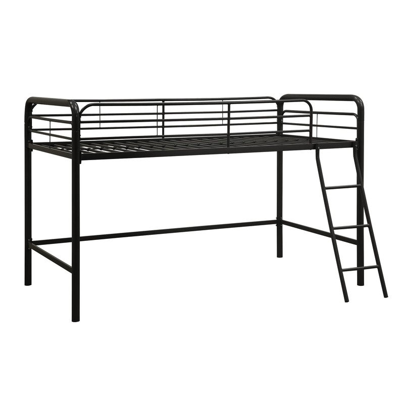 DHP Junior Loft Bed, Space-Saving Metal Frame, Black Finish, Ideal