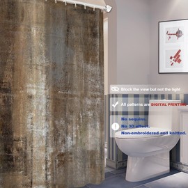 Batmerry Brown Grey Abstract Art Decorative Shower Curtain - Acrylic Painting Design for Bathroom, Farmhouse, Bathtub - Long Wide Waterproof Washable