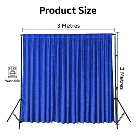 Luxury Crushed Velvet Backdrop – Soft Blackout Photography Background for Weddings, Birthdays, Baby Showers & Events – Elegant Draping Curtain for Photo Shoots & Décor – Royal Blue 3 x 3 Meters