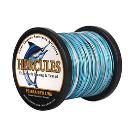 HERCULES Super Cast 1000M 1094 Yards Braided Fishing Line 60 LB Test for Saltwater Freshwater PE Braid Fish Lines Superline 8 Strands - Blue Camo, 60LB (27.2KG), 0.40MM