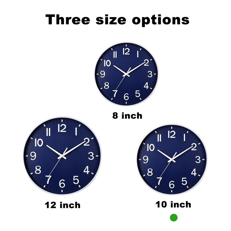 HZDHCLH 25 cm Silent Wall Clock without Ticking Sweeping Second