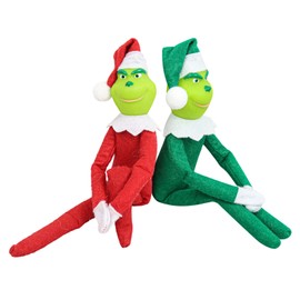 XehCaol Grinch Elf Plush Toy Cuddly Toy Gnome Christmas Elf Christmas Decoration Christmas Figures (2 Pieces)