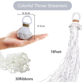 Hillylolly 10 Pieces Throw Streamers Wedding Streamers Bomb Party Popper Confetti Streamers for Birthday, Wedding, Party, New Year Party (White)