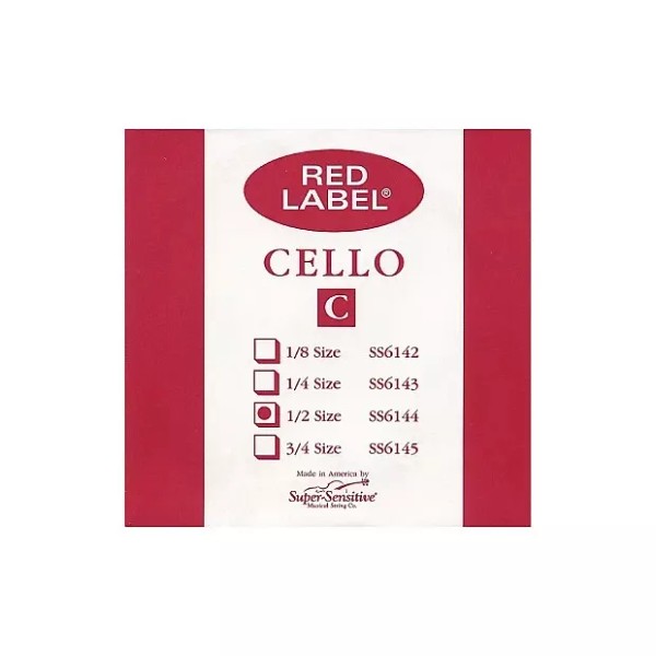 super sensitive Red Label Cello C Single String 1/2 SS6144