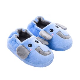 LZSYC Boys Elephant House Plush Slippers,11-12 Little Kid
