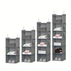 Hanging Closet Organizer – 6 Shelf Closet Storage, Foldable Closet Organizer With Hooks