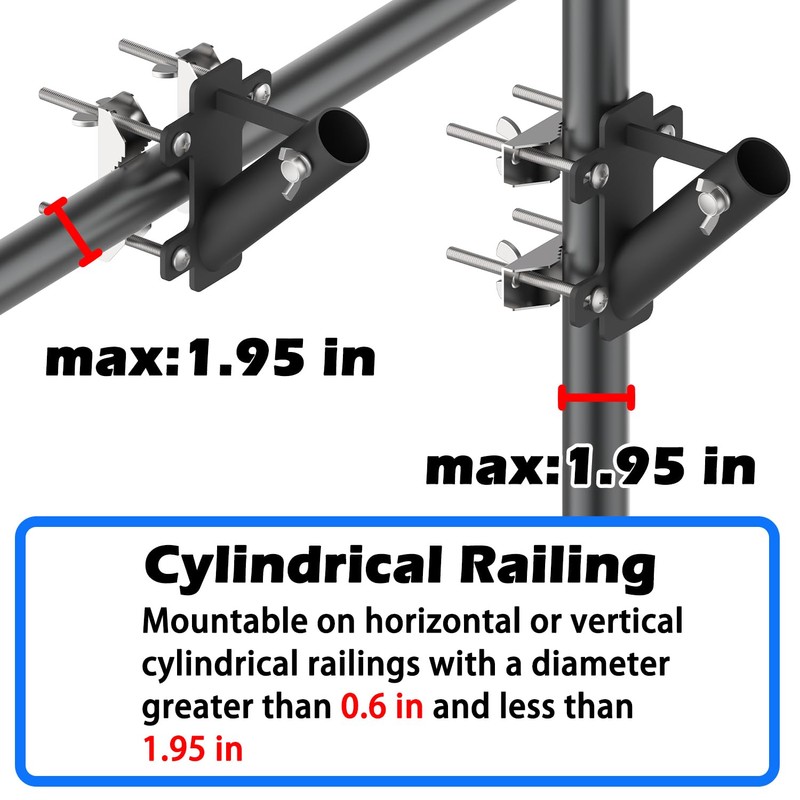 BUJ flagpole Mount for Railing no Drilling flagpole Mount for