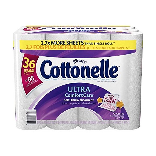 Cottonelle Ultra Bath Tissue, 36 Jumbo Rolls 225 Sheets