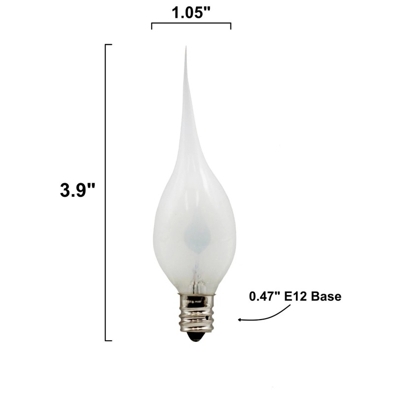 Creative Hobbies Silicone Dipped Flicker Flame C7 Bulbs, 1W 120V,