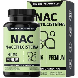 Beyond Vitamins | NAC N-Acetil Cisteína 600mg Ultra-Premium con Inulina de Agave | 60 Cápsulas