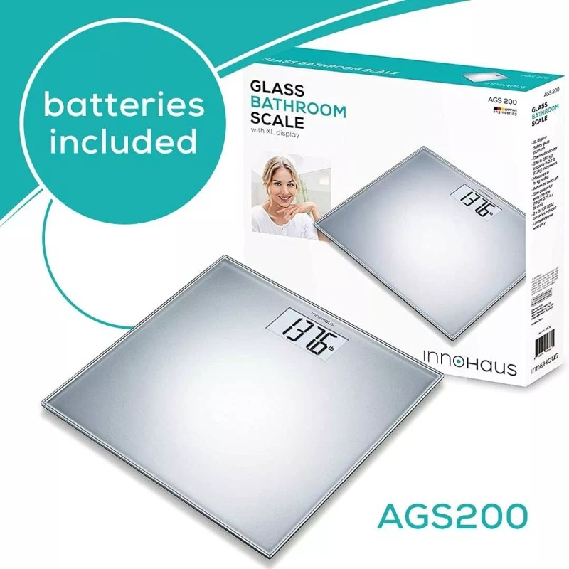 InnoHaus AGS200: Digital Luxury Glass Body Scale, Measures Body Weight