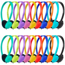 ZNXZXP Kids Headphones Bulk 20 Pack for School Classroom School Student Children Toddler Boys Girls Teen and Adult,Class Set of Headphones for Students Computer 3.5mm Jack (10 Multi Color)