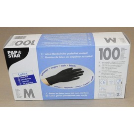 Papstar 10015 Handschuhe, Latex, schwarz, 7.50 x 24 x 12.50 cm